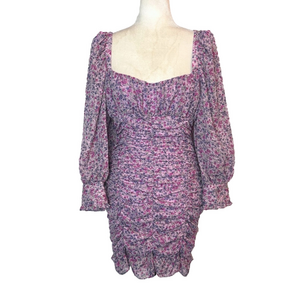 Zara mauve floral ruched dress, NWOT